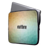 Retro farbiges Polygonmuster mit Anpassung Laptopschutzhülle (Vorderseite Links)
