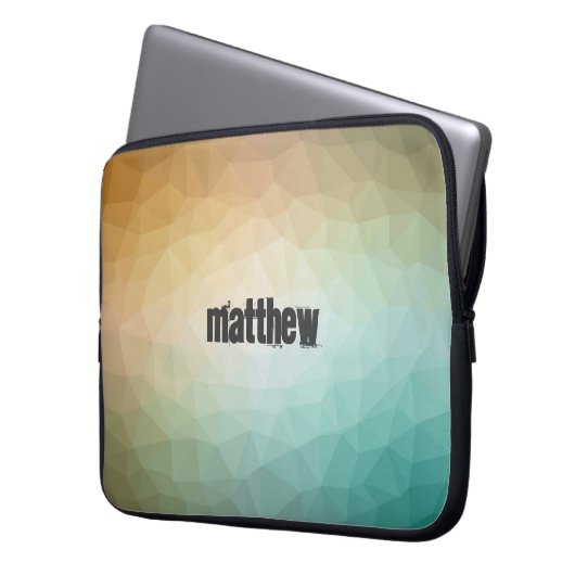 Retro farbiges Polygonmuster mit Anpassung Laptopschutzhülle (Vorderseite Links)
