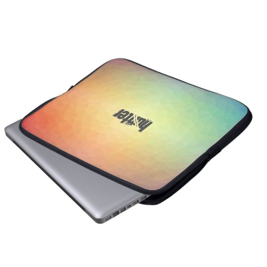 Retro farbiges Polygonmuster mit Anpassung Laptopschutzhülle (Vorne Knopf)