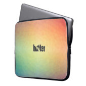 Retro farbiges Polygonmuster mit Anpassung Laptopschutzhülle (Vorderseite Links)