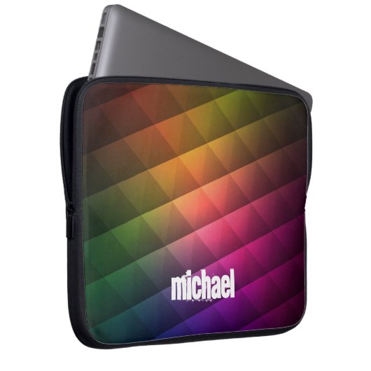 Retro farbiges Polygonmuster mit Anpassung Laptopschutzhülle (Vorne Rechts)