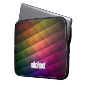 Retro farbiges Polygonmuster mit Anpassung Laptopschutzhülle (Vorderseite Links)