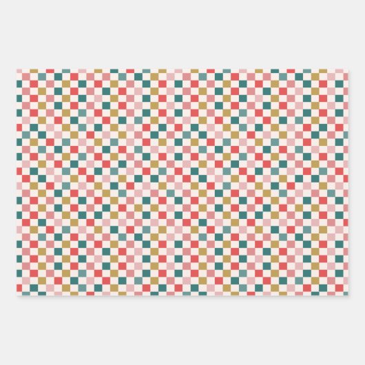 Retro-farbiges Urlaubspapier Geschenkpapier Set (Vorderseite 2)