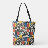Retro Farbiges Zebra Block Gemustertes Gewebe Tasche (Rückseite)