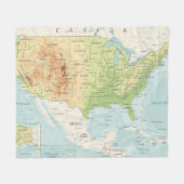 Retro Farbkarte der Welt Fleecedecke (Vorderseite (Horizontal))