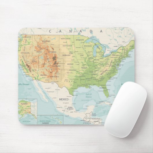 Retro Farbkarte der Welt Mousepad (Mit Mouse)