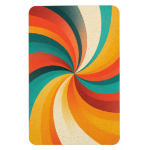 Retro-Farbschwirbel – Vintage-abstrakter Hintergru Magnet