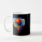 Retro Farbskizze Dribbling Ll Slam Dunk Korb Kaffeetasse (Links)