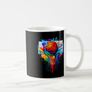 Retro Farbskizze Dribbling Ll Slam Dunk Korb Kaffeetasse