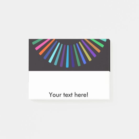 Retro Farbsonne Post-it Klebezettel (Vorderseite)