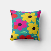 Retro Farbvolle Blume Kinderzimmer Art Kissen (Vorderseite)