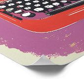 Retro Farbvolle Schreibmaschine Pop Art Grid Print Poster (Ecke)