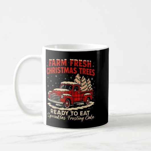 Retro Farm Fresh Debbie Christmas Cake Red Truck H Kaffeetasse (Links)
