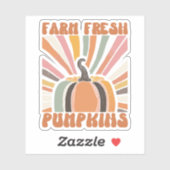 Retro Farm Fresh Pumpkins Aufkleber (Blatt)