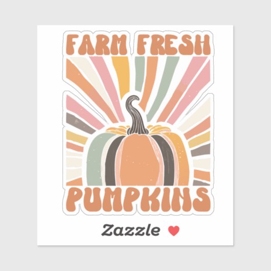 Retro Farm Fresh Pumpkins Aufkleber (Blatt)