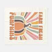 Retro Farm Fresh Pumpkins Fleecedecke (Vorderseite (Horizontal))