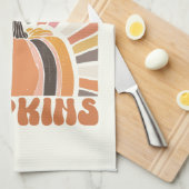 Retro Farm Fresh Pumpkins Geschirrtuch (Viertel Falte)