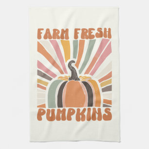Retro Farm Fresh Pumpkins Geschirrtuch