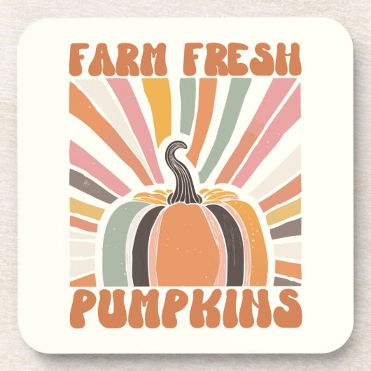 Retro Farm Fresh Pumpkins Getränkeuntersetzer (Vorderseite)