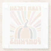 Retro Farm Fresh Pumpkins Glasuntersetzer (Rückseite)