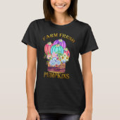 Retro Farm Fresh Pumpkins Halloween Erntedank T-Shirt (Vorderseite)