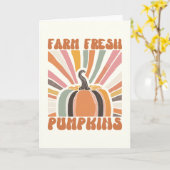 Retro Farm Fresh Pumpkins Karte (Gelbe Blume)