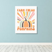Retro Farm Fresh Pumpkins Leinwanddruck (Insitu (Holzboden))