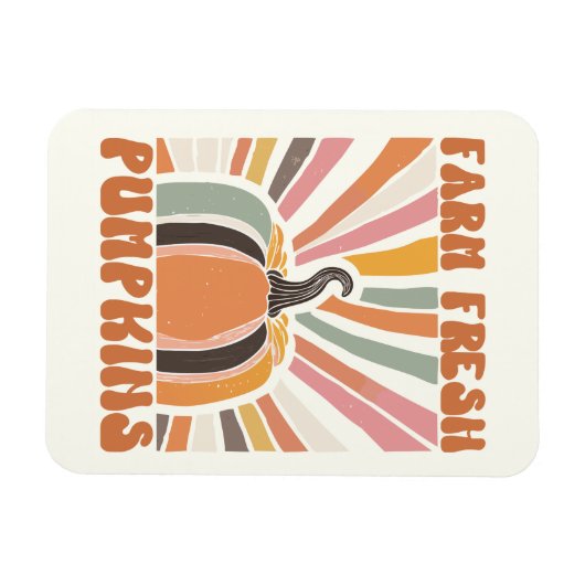 Retro Farm Fresh Pumpkins Magnet (Horizontal)
