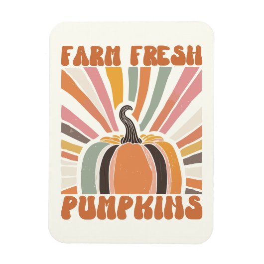 Retro Farm Fresh Pumpkins Magnet (Vertikal)