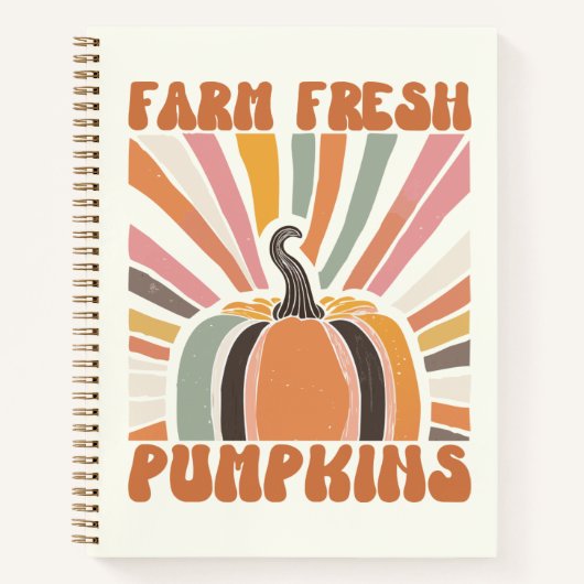 Retro Farm Fresh Pumpkins Notizblock (Vorderseite)