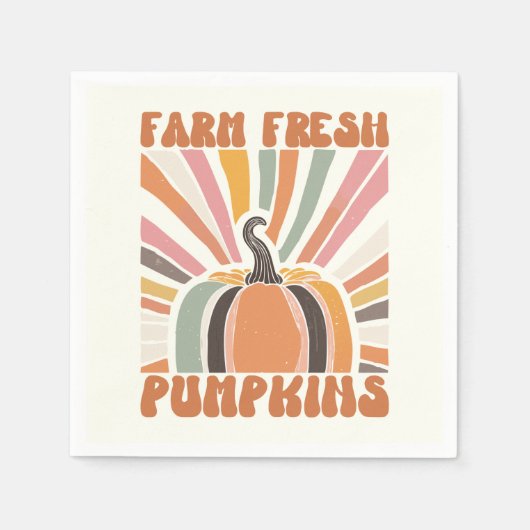 Retro Farm Fresh Pumpkins Serviette (Vorderseite)