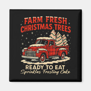 Retro Farm Frisch Debbie Weihnachtskuchen Roter LK Magnet