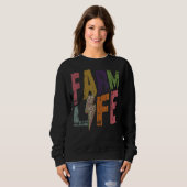 Retro Farm Life Herbst Erntedank Hap Sweatshirt (Vorne ganz)