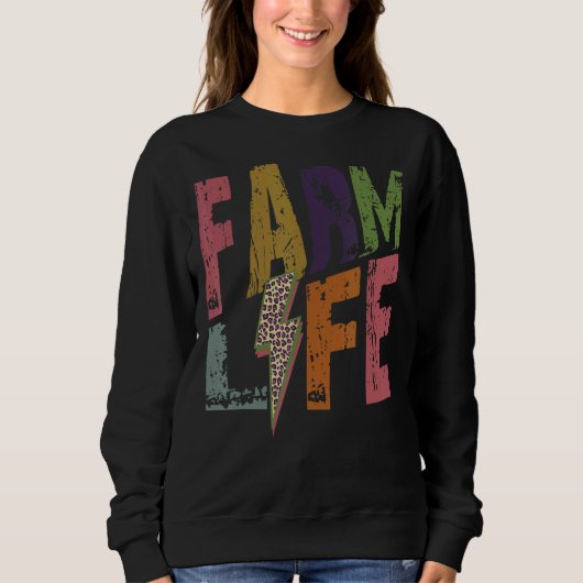 Retro Farm Life Herbst Erntedank Hap Sweatshirt (Vorderseite)
