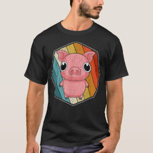 Retro Farm Niedliches Schwein  T-Shirt