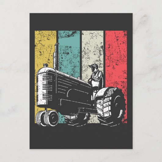 Retro Farm Vater Traktoren Bauer Vatertag Postkarte (Vorderseite)