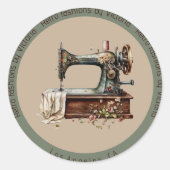 Retro Fashion Designer Runder Aufkleber (Vorderseite)