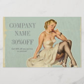Retro Fashion Girl Hair Stylist Makeup Artist Flyer (Vorne)