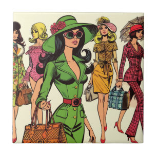 Retro Fashion Girls Comic Fliese