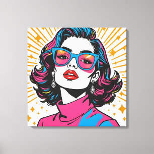 Retro Fashion Pop Art - Inspiriert in den 1980er J Leinwanddruck