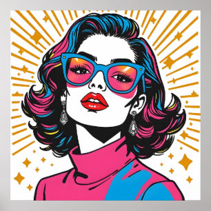 Retro Fashion Pop Art - Inspiriertes Poster der 19