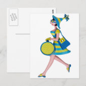 Retro Fashion Woman Postkarte (Vorne/Hinten)