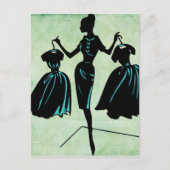 Retro Fashionista-Silhouette Postkarte (Vorderseite)