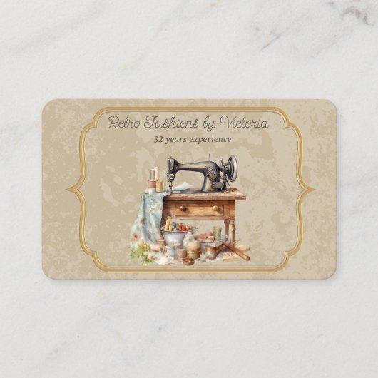 Retro Fashions Seamstress Visitenkarte (Vorderseite)
