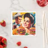 Retro Fast Food Pärchen Serviette (Beispiel)
