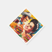 Retro Fast Food Pärchen Serviette (Ecke)