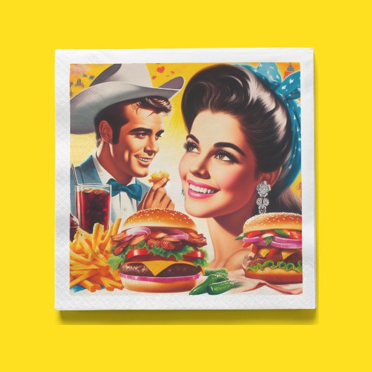 Retro Fast Food Pärchen Serviette