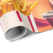 Retro-Fast-Food-Pin-up Geschenkpapier (Rolleneckpunkt)
