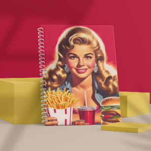 Retro-Fast-Food-Pin-up Notizblock