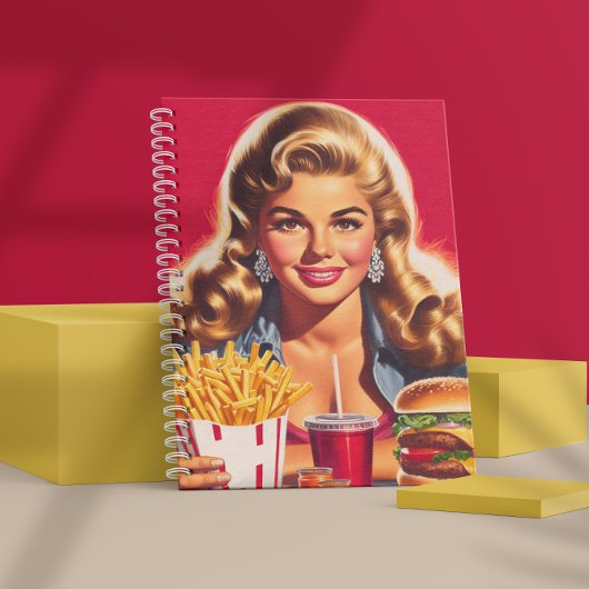 Retro-Fast-Food-Pin-up Notizblock